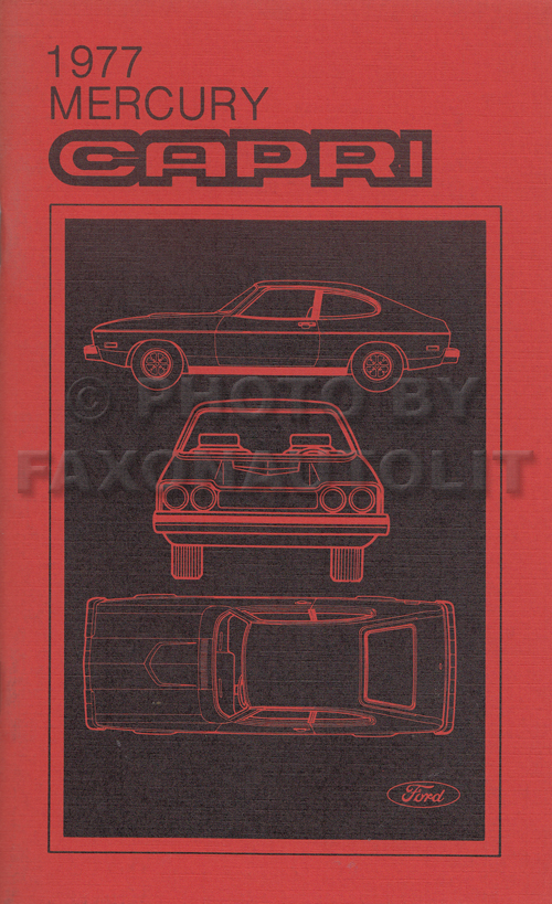 1977 Mercury Capri Original Owner's Manual