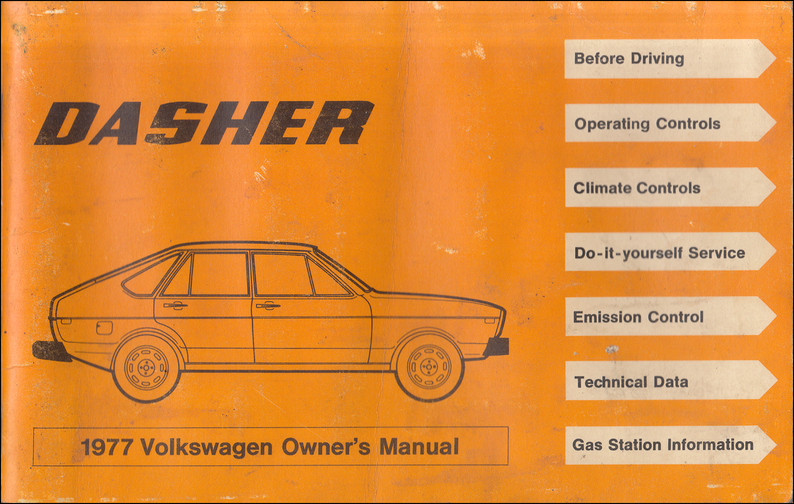 1977 Volkswagen Dasher Owner's Manual Original