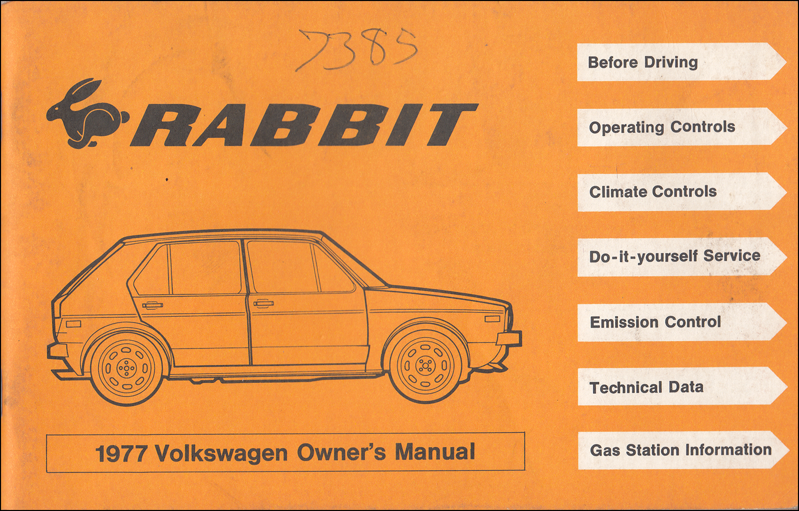 1977 Volkswagen Rabbit Owner's Manual Original