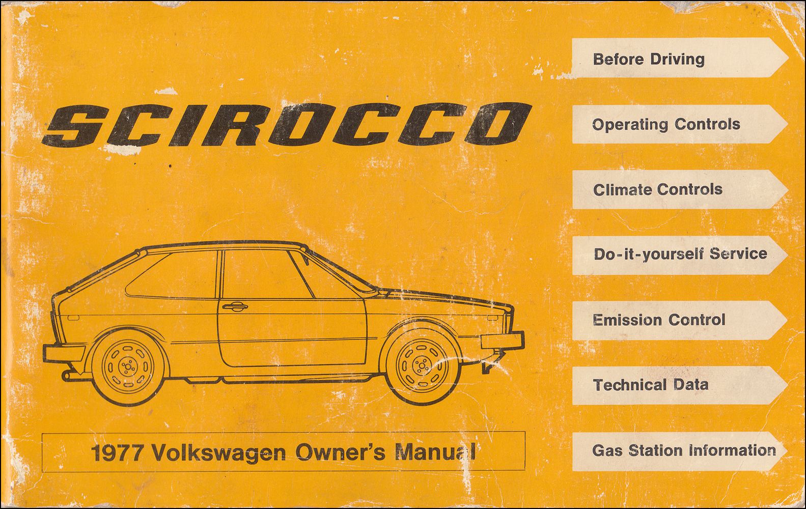 1977 Volkswagen Scirocco Owner's Manual Original