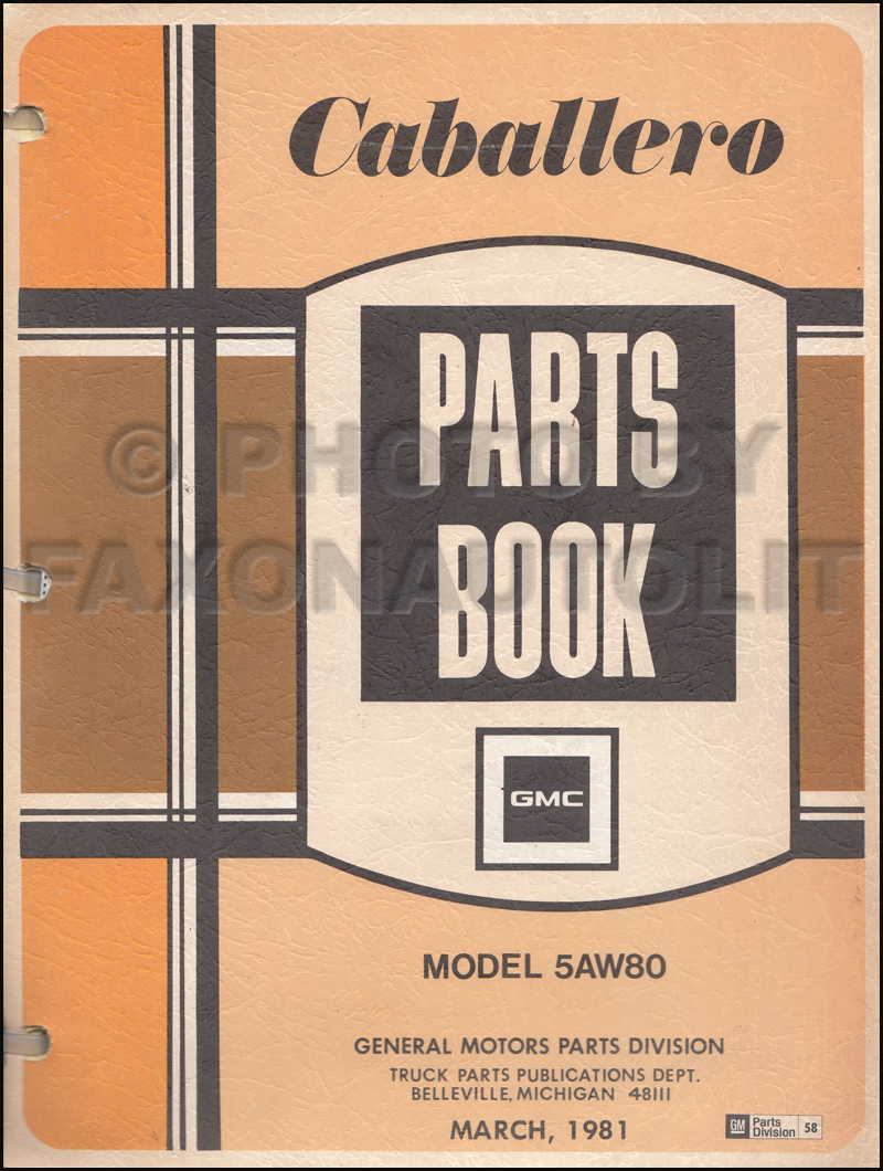1978-1981 GMC Caballero Parts Book Original