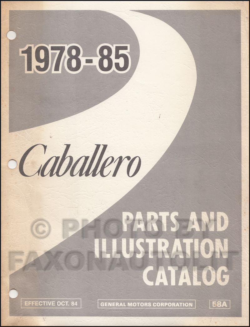 1978-1985 GMC Caballero Parts Book Original