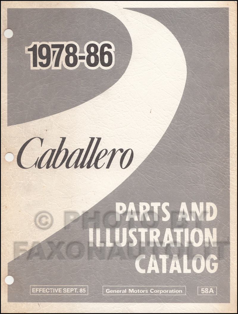 1978-1986 GMC Caballero Parts Book Original