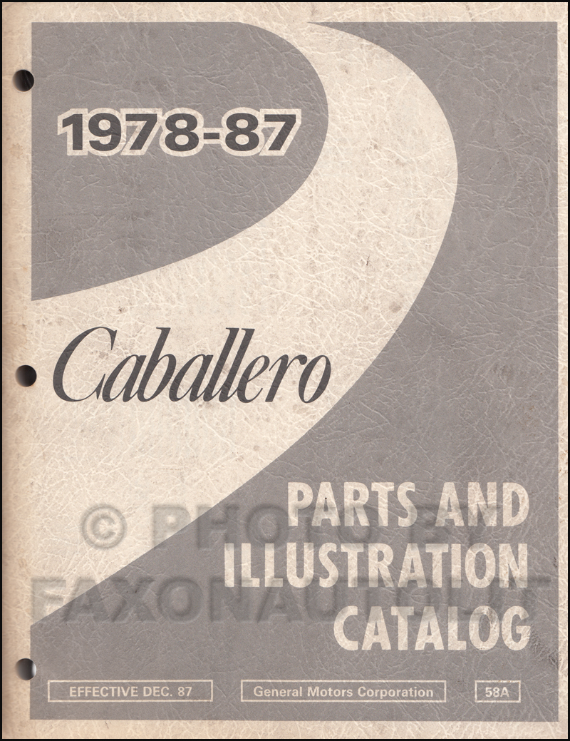 1978-1987 GMC Caballero Parts Book Original