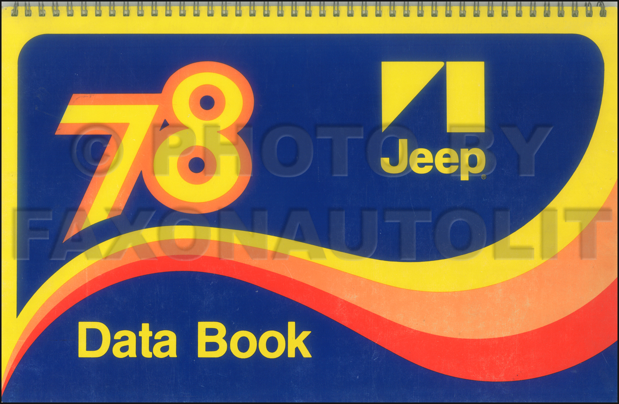 1978 Jeep Data Book Original CJ Cherokee Wagoneer Pickup
