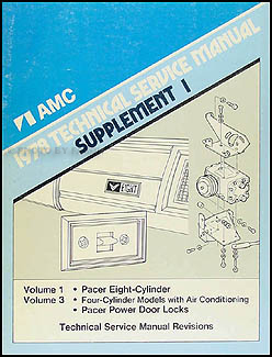 1978 AMC Pacer Shop Manual Original Supplement 1