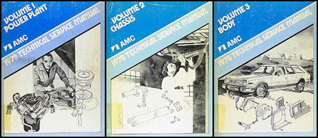 1978 AMC Shop Manual Original 3 Volume Set Pacer/Gremlin/AMX/Matador 