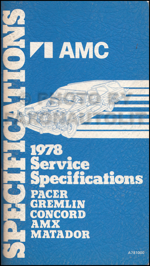 1978 AMC Service Specifications Manual