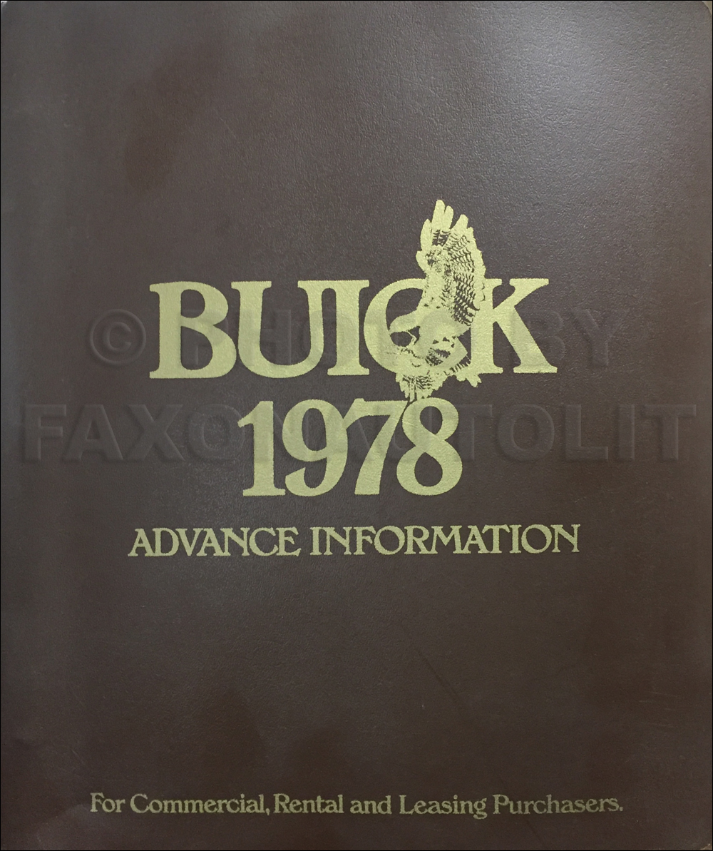 1978 Buick Advance Fleet Buyers Guide Original