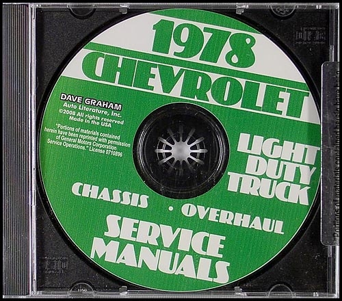 1978 Chevrolet Truck Service and Overhaul Manuals on CD