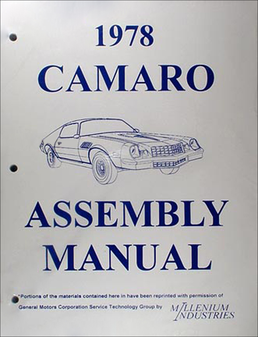 1978 Camaro Factory Assembly Manual Reprint Looseleaf