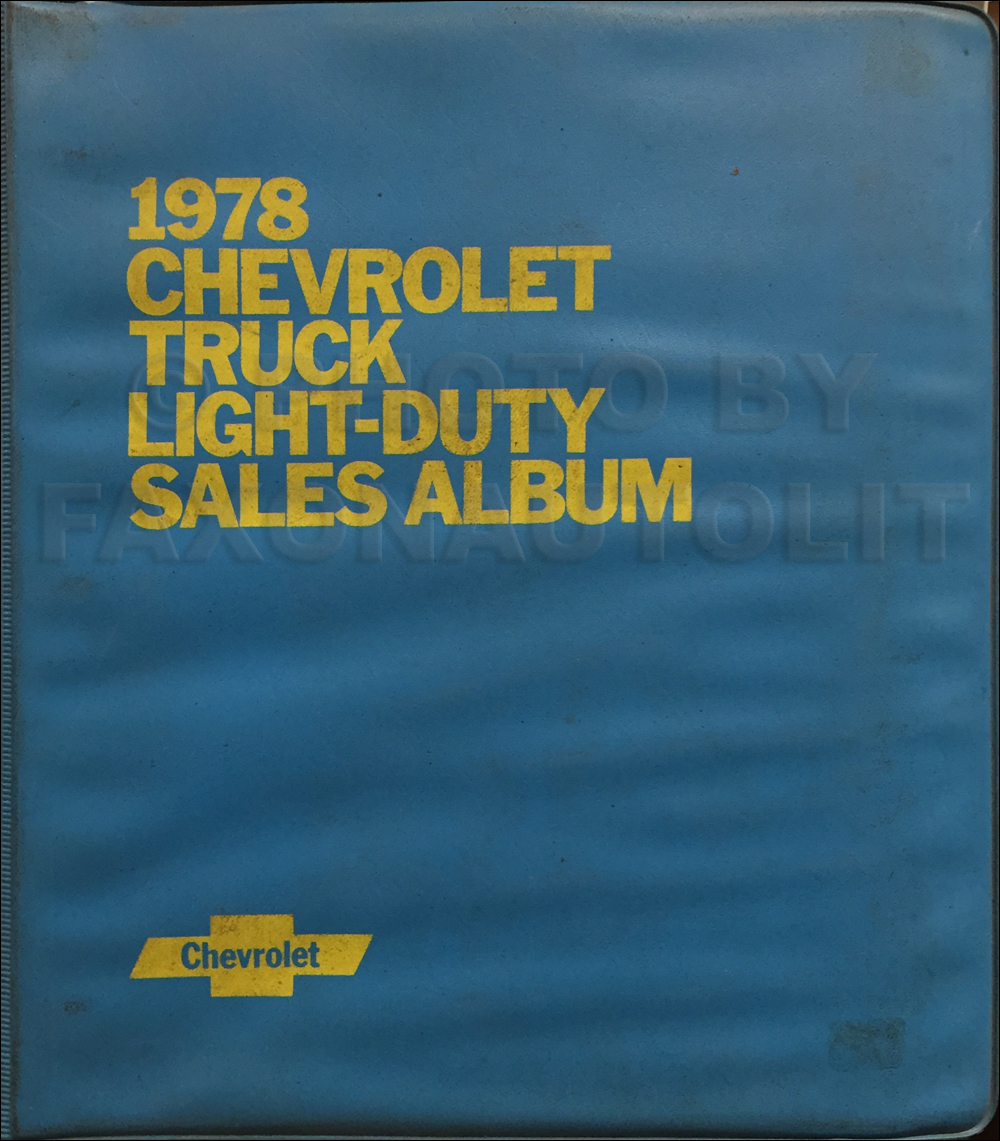 1978 Chevrolet Light Truck Data Book and Color and Upholstery Dealer Album Original
