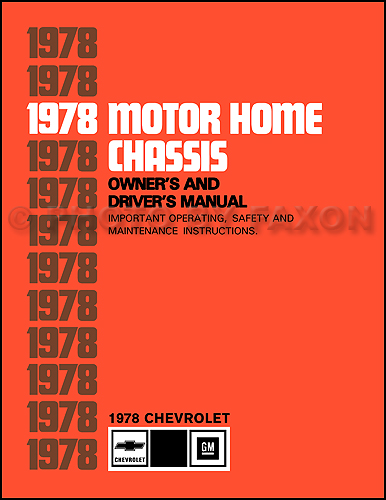 1978 Chevrolet MotorHome Chassis Owner's Manual Reprint