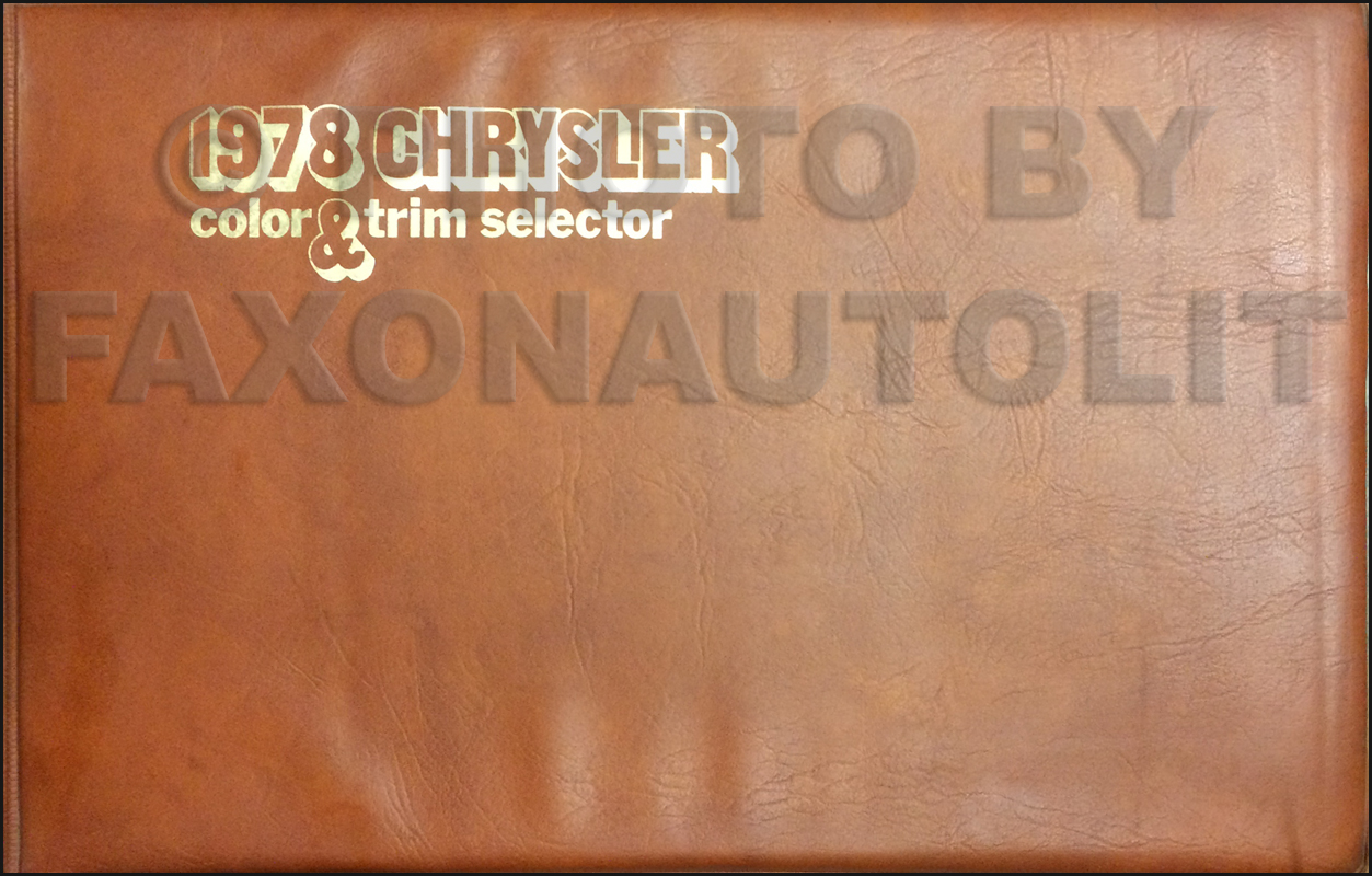 1978 Chrysler Color & Upholstery Album Original