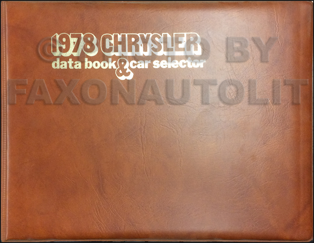 1978 Chrysler Data Book Original