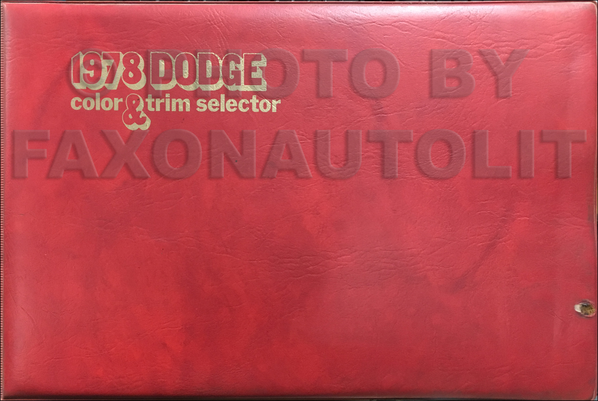 1978 Dodge Color & Upholstery Album Original