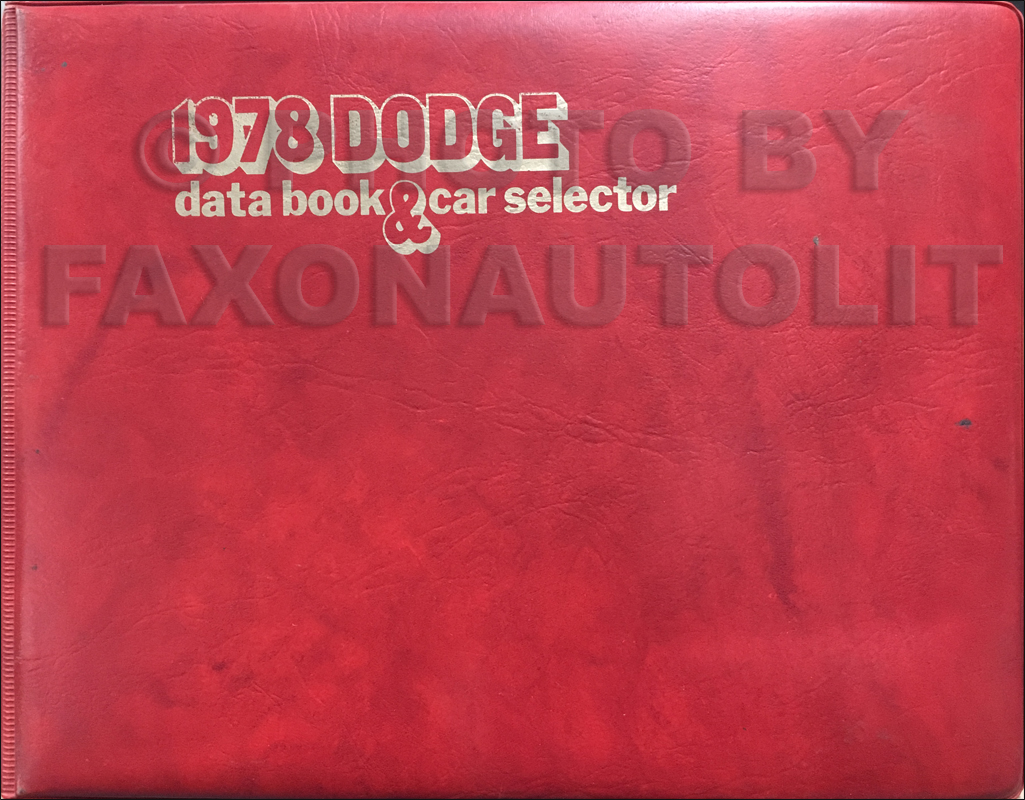 1978 Dodge Data Book Original