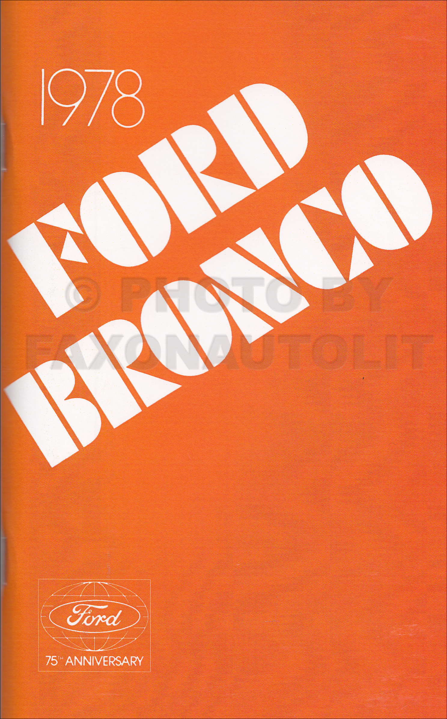 1978 Ford Bronco Owner's Manual Reprint