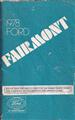 1978 Ford Fairmont Owner's Manual Original