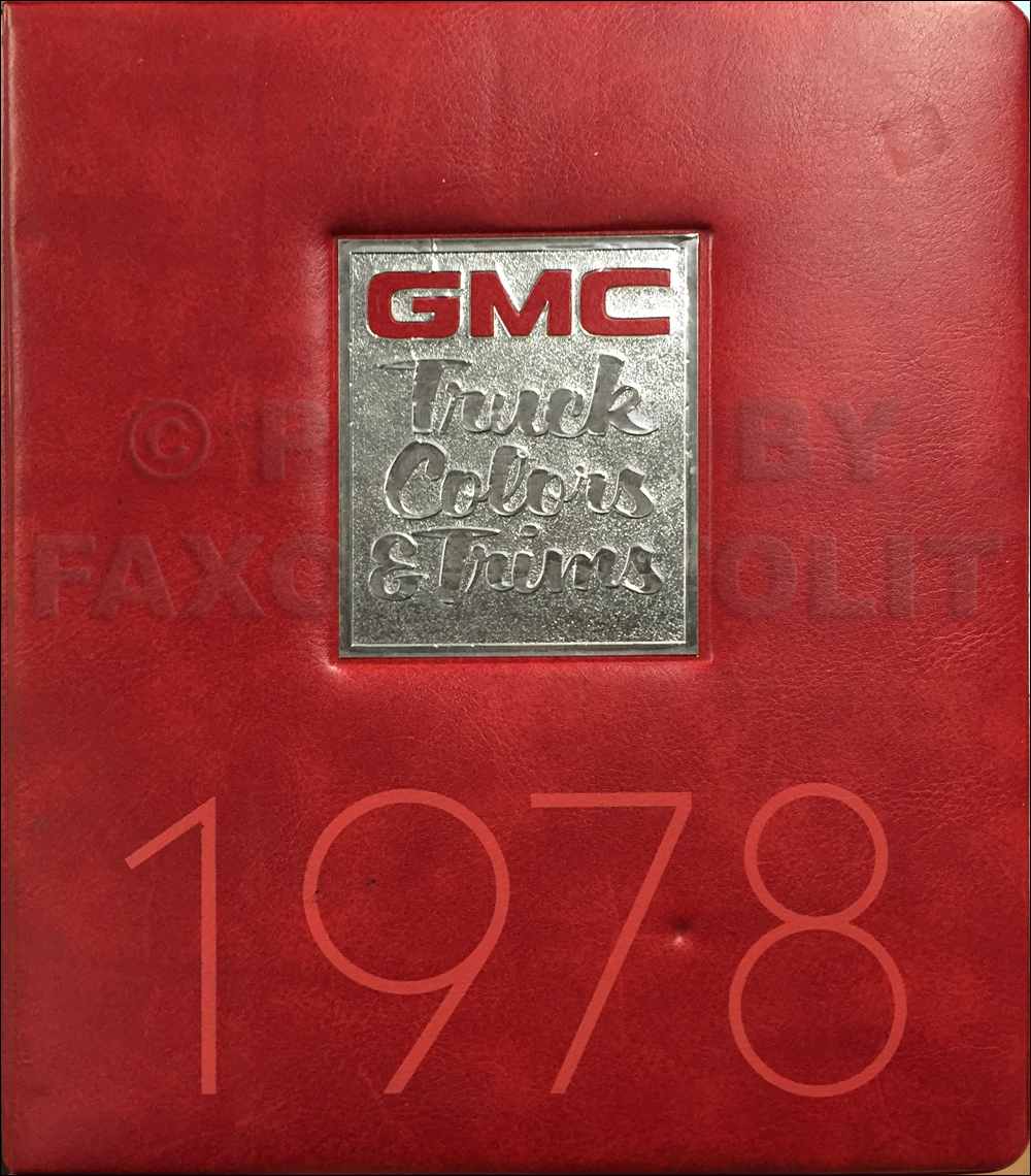 1978 GMC Color & Upholstery Dealer Album Original