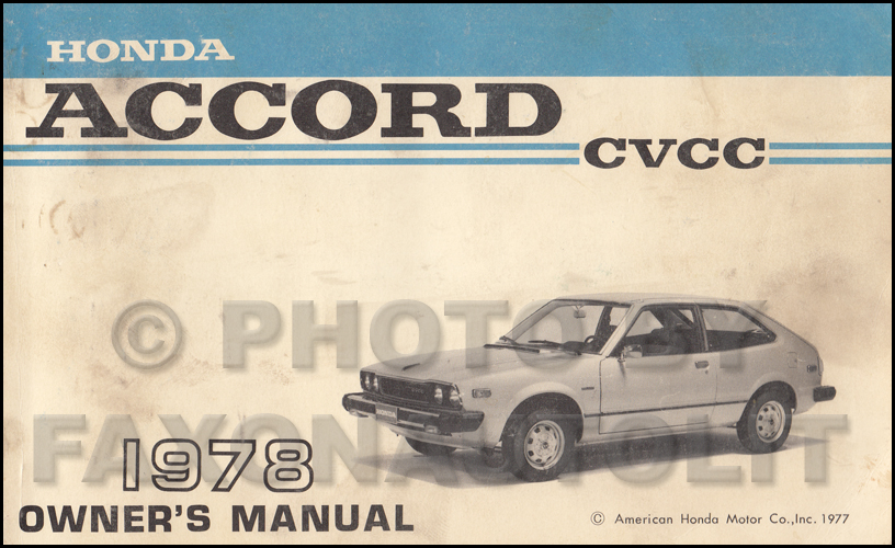 1978 Honda Accord CVCC Owner's Manual Original