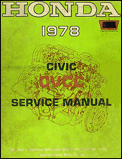1978 Honda Civic CVCC Repair Manual Original 