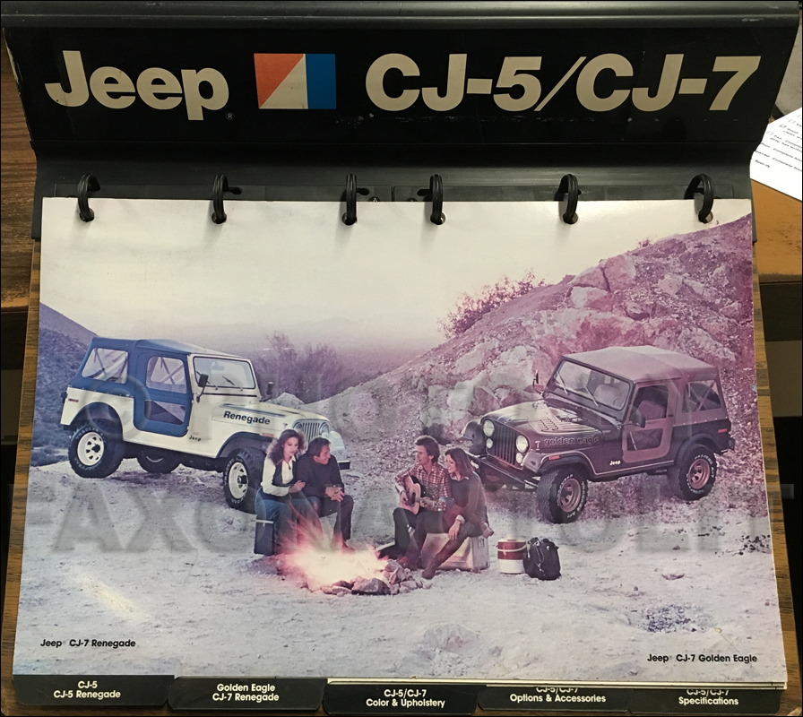 1978 Jeep CJ Color and Upholstery Album Original on a stand