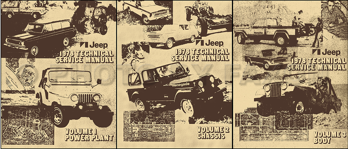 1978 Jeep Shop Manual Reprint- All models 3 Volume Set