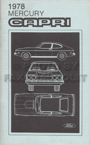 1978 Mercury Capri Original Owner's Manual