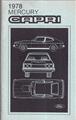 1978 Mercury Capri Original Owner's Manual