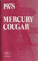 1978 Mercury Cougar Owner's Manual Orginal