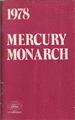 1978 Mercury Monarch Owner's Manual Original