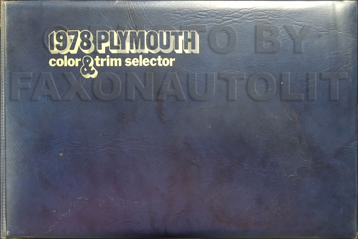 1978 Plymouth Color & Upholstery Album Original
