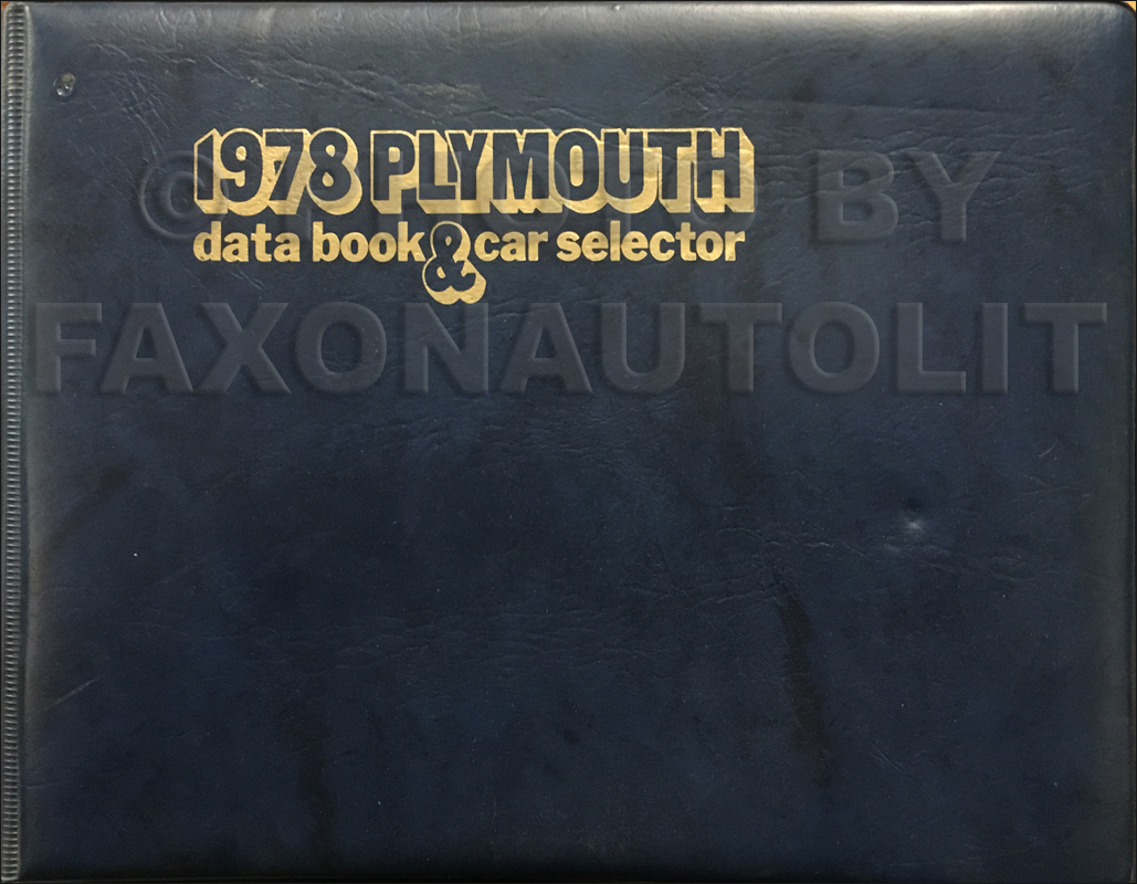 1978 Plymouth Data Book Original