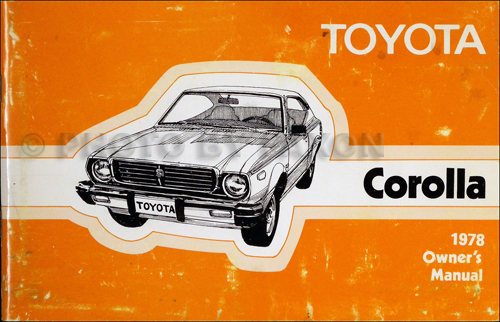 1978 Toyota Corolla Owner's Manual Original No. 9737A