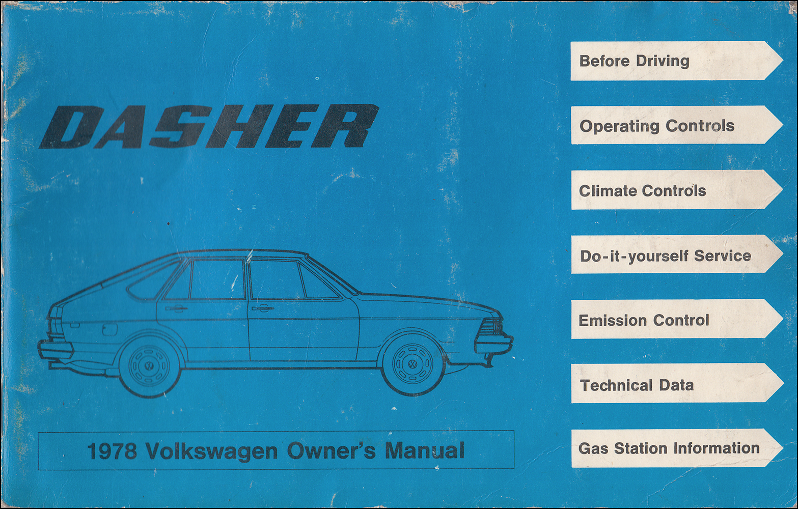 1978 Volkswagen Dasher Owner's Manual Original