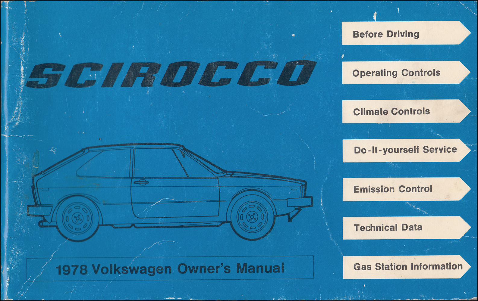 1978 Volkswagen Scirocco Owner's Manual Original