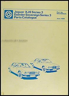 1979-1981 Jaguar XJ6 and Daimler Sovereign Parts Book Original