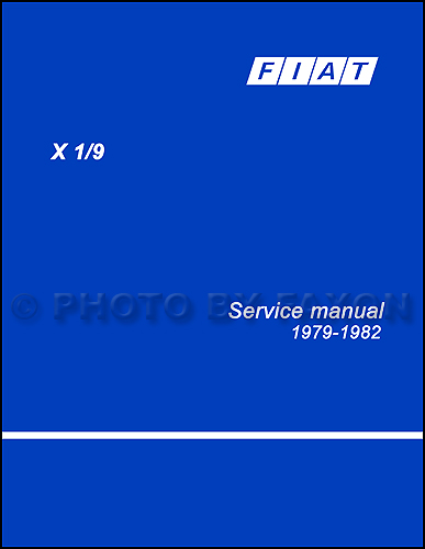 1979-1982 Fiat X19 X/19 Shop Manual Reprint
