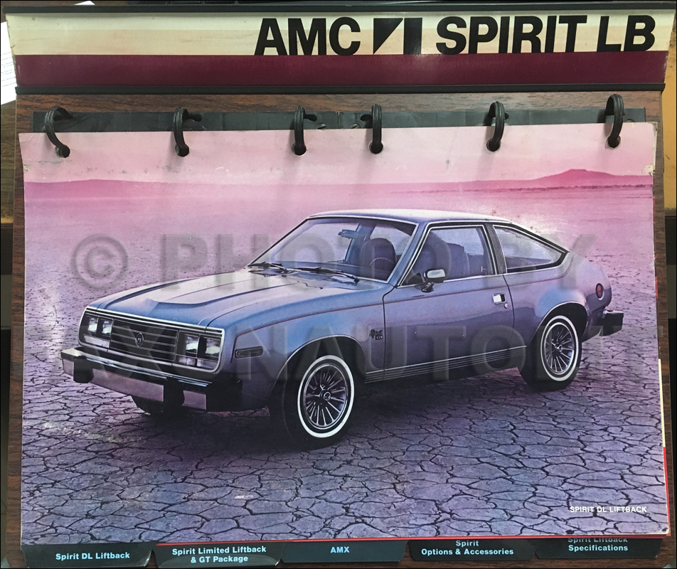 1979 AMC Spirit ONLY Color and Upholstery Album Original on a Stand