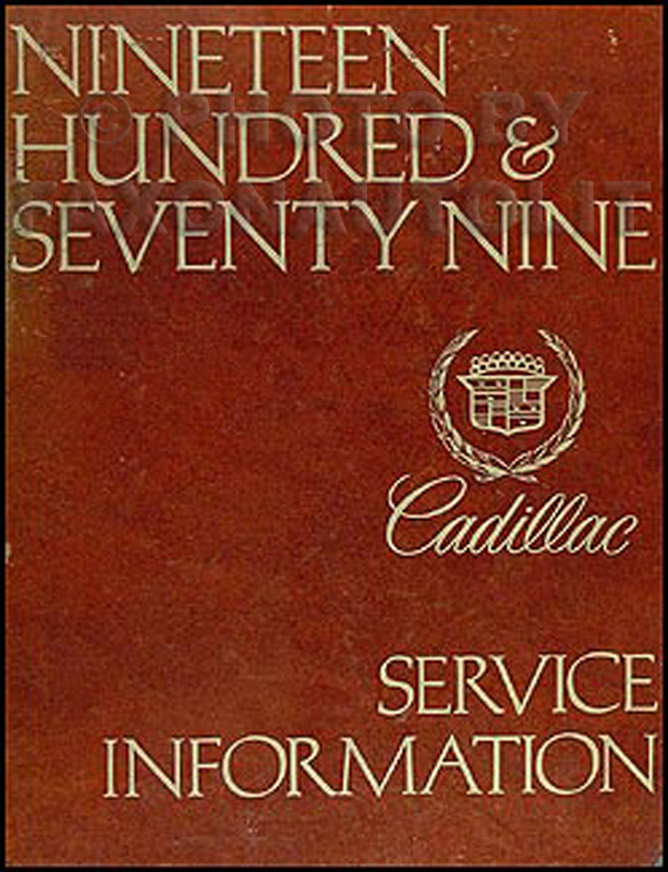 1979 Cadillac Shop Manual Original 