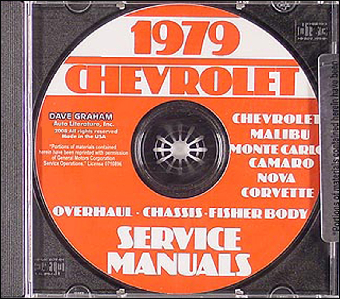 1979 Chevy Car Service, Overhaul, and Body Manuals CD-ROM