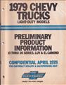 1979 Chevrolet Light Truck Preliminary Data Book Original