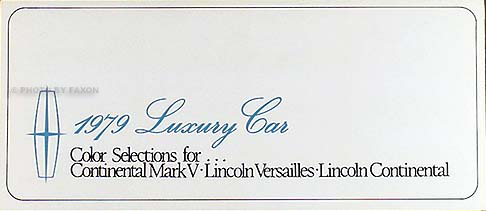 1979 Lincoln Continental & Mark V Original Factory Paint Chips