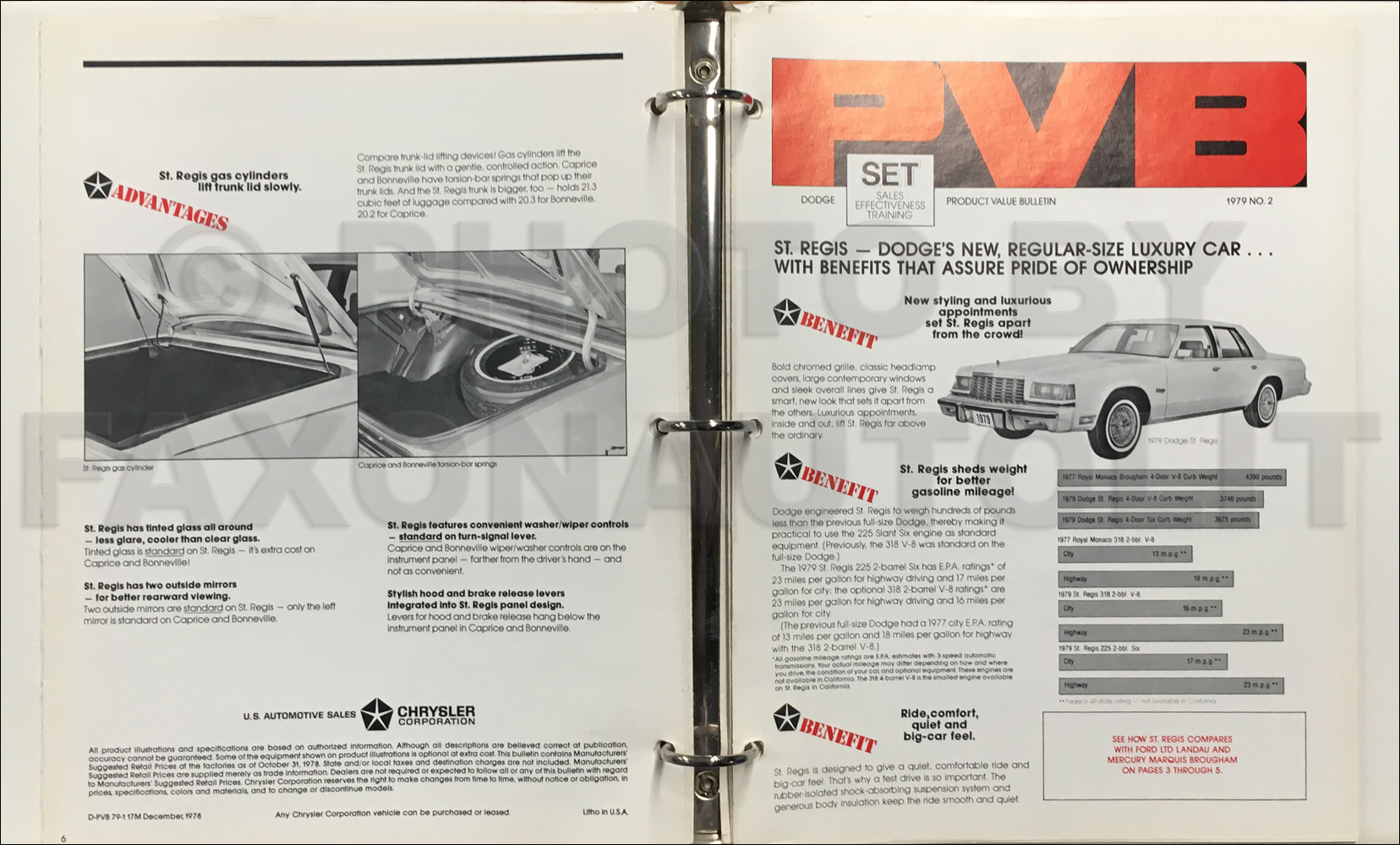1979 Dodge Sales Bulletins Original