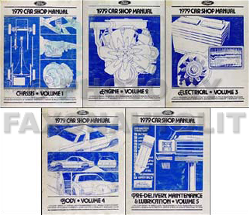 1979 Ford/Lincoln/Mercury Car Repair Manual 5 Volume Set Original 