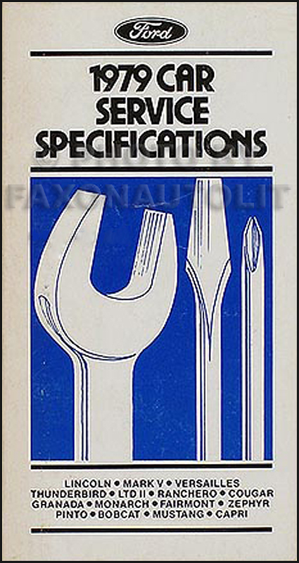 1979 Ford Lincoln Mercury Service Specifications Book Original