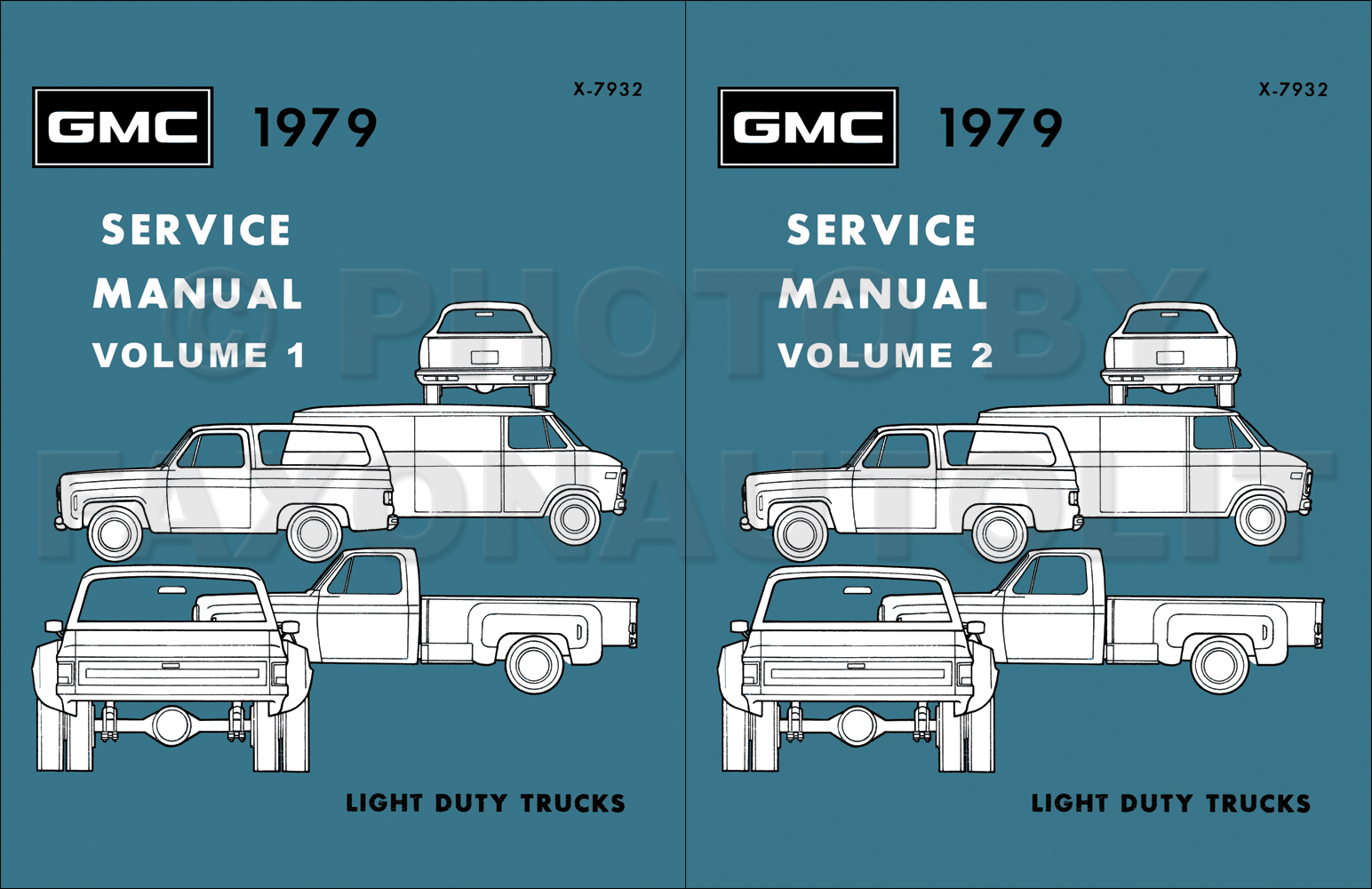 1979 GMC 1500-3500 Truck Repair Shop Manual Reprint Set Pickup, Jimmy, Suburban, Van, FC