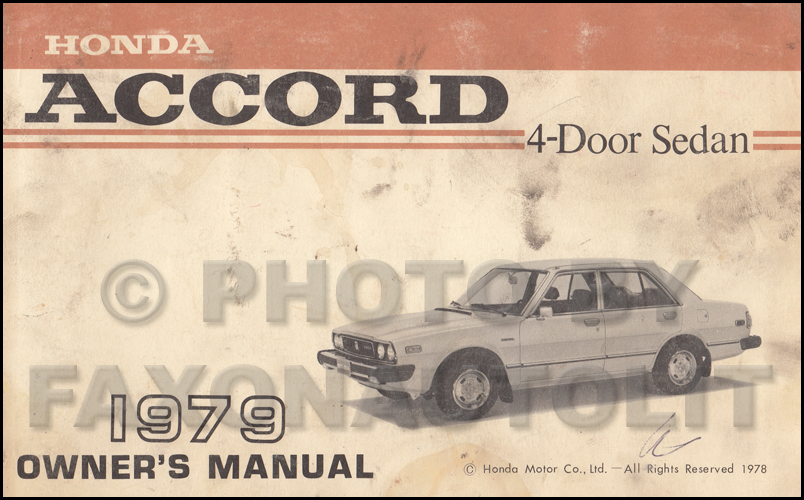 1979 Honda Accord 4 Door Sedan Owner's Manual Original