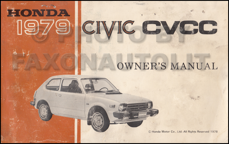 1979 Honda Civic CVCC Sedan/Hatchback Owner's Manual Original